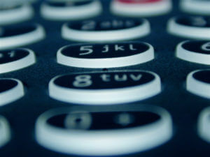 Cellphone keypad close up